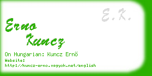 erno kuncz business card