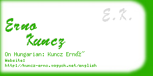 erno kuncz business card